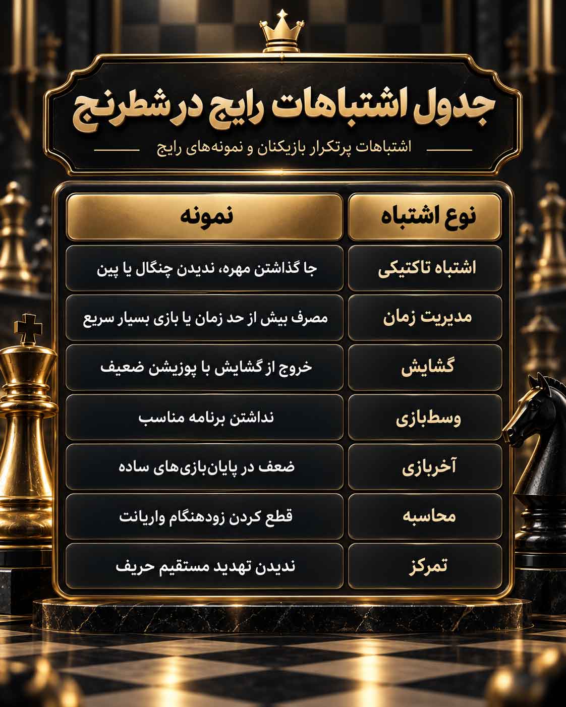 جدول-اشتباهات-رایج-در-شطرنج